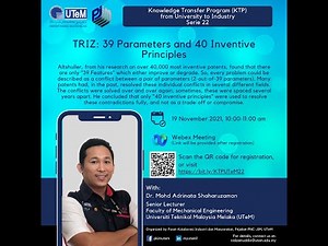 22 - TRIZ: 39 Parameters and 40 Inventive Principles