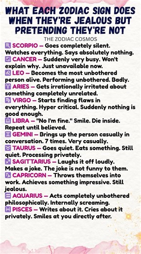 What Each Sign Does When Jealous But Pretending They're Not 😒 #shorts #zodiacsigns #astrology