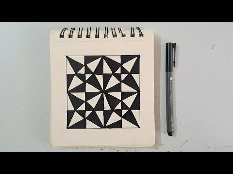 Easy zentangle pattern drawing tutorial ✨️