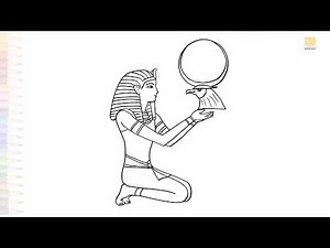 Ra, the sun god drawing easy | Outline Art | How to draw Ra, the sun god step by step | #artjanag