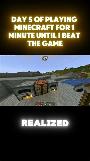 Day 5 of playing Minecraft for 1 Minute until I beat the game #minecraft
