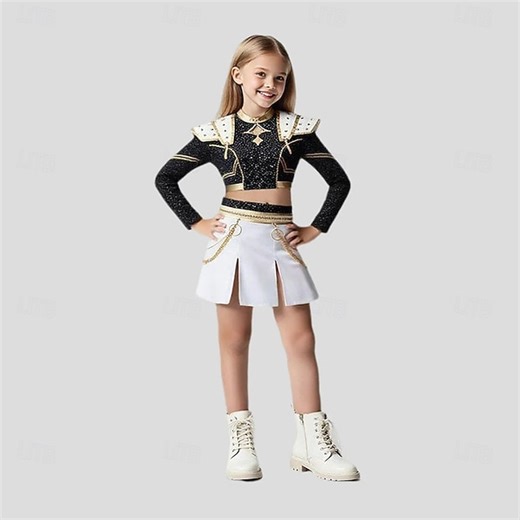 Korean Idol Inspired Idol Pop Star Costume Fancy Dress Virtual Idol for Girls' Kid's Halloween Carnival Performance Comic Con Anime Expo 2026 - $82.99
