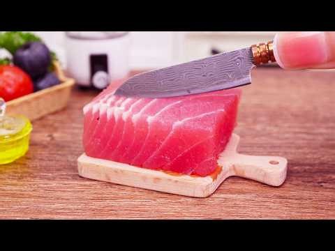 SO VIBRANT! Fresh Hawaiian Tuna Poke 🐟🥑🍋 | ASMR Cooking Mini Food