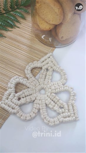 Macrame Tea Cup Coaster #macrame #macramecoaster #shorts