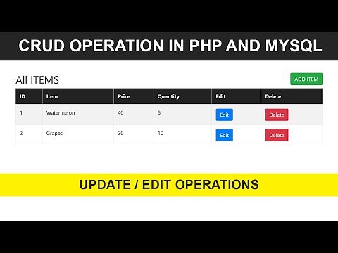 PHP CRUD APP | How to Update Data in PHP MYSQL #11