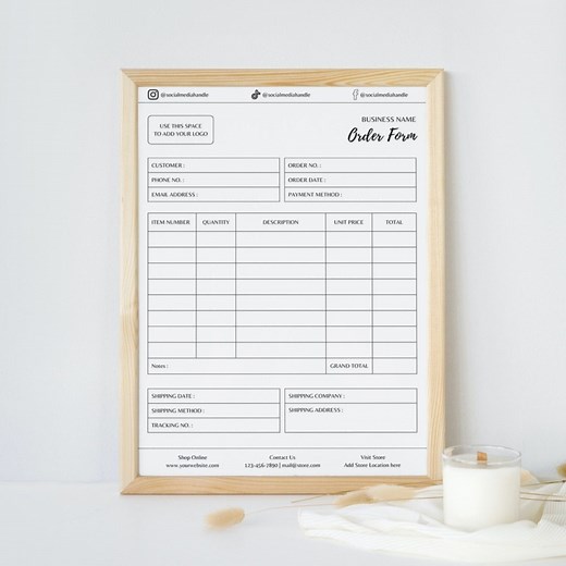 Order Form Template | Order Form Template Printable | Order Form Template Editable | Editable Order Form Template | Custom Order Form Canva - Etsy Australia