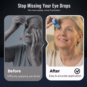 Eye Drop Guide, Eye Drop Assist Device for Accurate Application, Eye Drop Helper Fits Most Bottles, Hygienic Safety Eye Tool for Seniors Arthritis