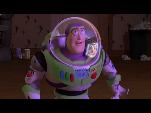 Toy Story (*Fandub Español*) (1995) Buzz se da cuenta de que es un Juguete