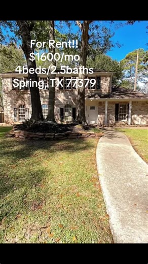 For Rent | $1,600/month 📍 Spring, TX 77379 ✨ Move-In Ready Home! 🔥 What’s Included? ✔ Washer & Dryer ✔ Wheelchair Accessible ✔ Cozy Fireplace ✔ Ready for Immediate Move-In 😍 Why You’ll Love It: • Spacious & modern layout • Fresh interior paint • Updated flooring • Private deck — perfect for relaxing or entertaining 📋 Requirements: ✔ Income = 2x rent ✔ Clean application ✔ No evictions 🏠 This home is well-maintained, warm, and ready for its next tenant! 📲 DM now before it’s gone! Also contac