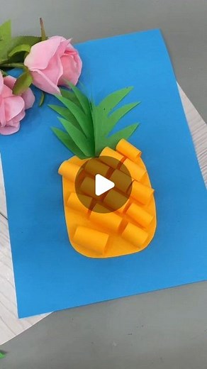 paper crafts creator on Instagram: "The pineapple paste painting is here, and the materials are simple. Hurry up and make it with the little cuties at home! #parentchild #handmade #kindergarten #handmade #pastepainting #kindergarten #handmade #stickers paper craft ideas"