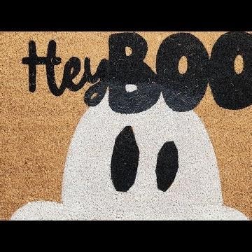 Hey Boo Halloween Welcome Mat