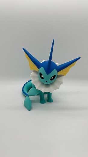 Polymaker on Instagram: "It’s Vaporeon day !! he model is still FREE in bio Print it you will need PolyTerra PLA filaments from @polymaker_3d Artic Teal, Sapphire Blue, Pastel Banana, Cotton White and Charcoal Black Happy Printing !!"