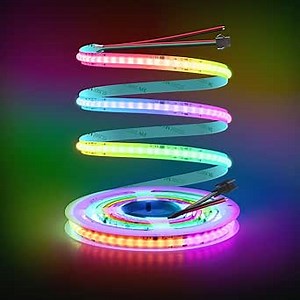 Amazon.com: ALITOVE 12V Addressable COB LED Strip Light RGB IC 9.84ft WS2811 Smart Color Chasing LED Tape Light 1296LEDs Cuttable Flexible LED Light Strip for Bedroom Game Room Decor(No Power Supply & Controller) : Tools & Home Improvement