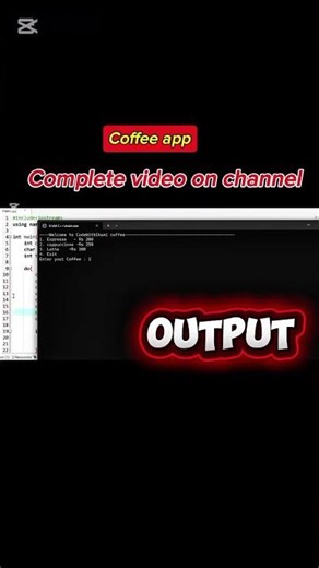 I create Coffee app using C++ | CPP | #shorts |