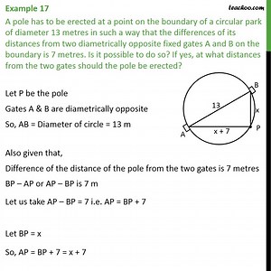 Example 8 - A pole has to be erected at a point on - Examples