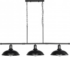 Island-Lighting Pool-Table Light-Pendant Fixture - 3 Lights Hanging 50 Inch Black Billiard Lights Industrial Kitchen Modern Farmhouse Rustic Chandeliers for Dining Room Vintage Bar Lights