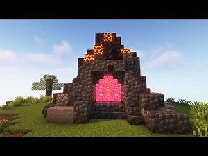 Minecraft | How to Build a Nether Portal (Volcano) | Nether Portal Design (Tutorial)