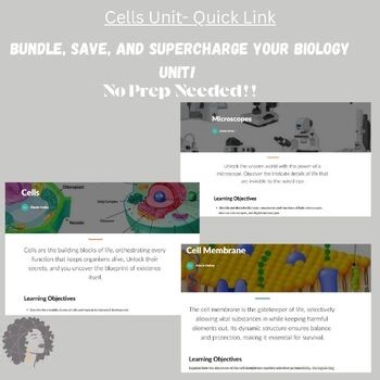 Biology Cells Unit- Quick Link- No Prep Needed!