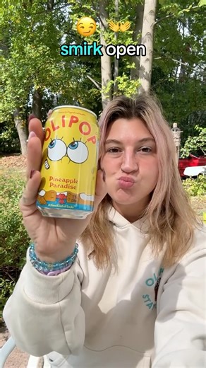 madz ⭐️ on Instagram: "name a more iconic duo!!! @drinkolipop @spongebob wearing my fav hoodie @staycoolnyc <3 have u tried this flavor yet ?? #olipopspongebob #guttok #olipoparmy #olipop #spongebobsquarepants #reelsfyp #mocktail"