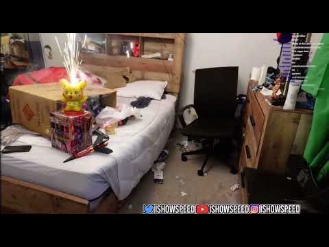 IShowSpeed light a PIKACHU firework in his ROOM!!