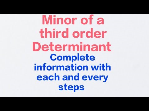 How to calculate MINOR of a third order Determinant (in hindi)। Most important topic 😇🎯📚✅👍