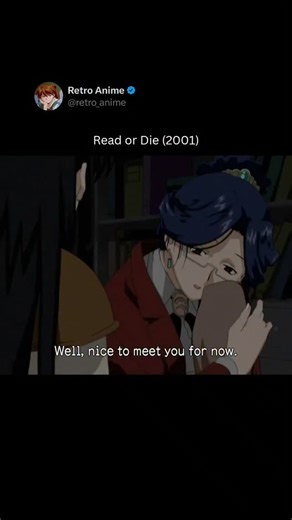 Retro Anime on Instagram: "Read or Die (2001) - Anime: Read or Die (R.O.D) Aired: May 23, 2001 – February 6, 2002 (OVA) Genre: Action • Adventure • Supernatural • Spy Creator: Hideyuki Kurata Studio: Studio Deen Synopsis: Read or Die follows Yomiko Readman, a seemingly shy substitute teacher who is secretly a super-powered agent known as “The Paper.” Gifted with the ability to manipulate paper into deadly weapons and tools, she undertakes missions involving rare books, conspiracies, and global t