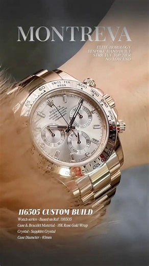 Bespoke Everose Daytona 116505 | 210g Tungsten & 18K Rose Gold Wrap