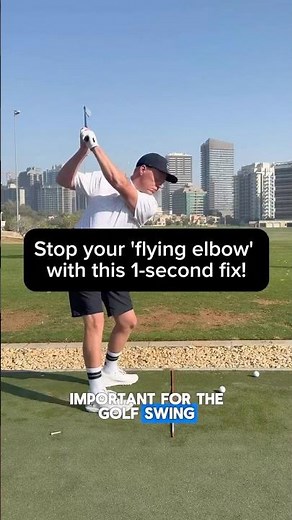 Stop Your Flying Right Elbow Instantly! Simple Golf Drill #golf #golfswing #golftips