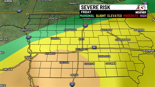 When severe storms will arrive tonight, rain totals across Iowa