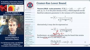 Topic 46: Cramer-Rao Lower Bound (PETARS, Chapter 6)