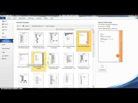 Using Microsoft Word Resume Templates