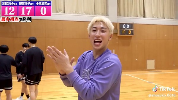 【高校バスケ】桜花学園vsレイクレともやん 超ハイレベル3Pシュート対決！ブカピ史上最高スコア更新! ゲームキャプテン濱田、2年生エース勝部、桜花の隠し玉 チームNo.1シューター小玉が魅せる!!04