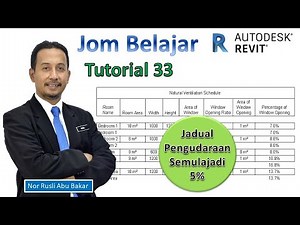 Revit Architevture - Jadual Pengudaraan Semulajadi - Natural Ventilation Schedule - Tutorial 33
