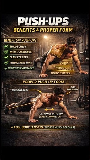 Push-Ups Benefits & Proper Form | Correct Push-Up Technique for Chest, Shoulders & Triceps