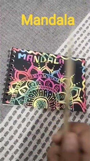 Mandala drawing in scratch note