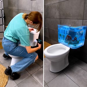 A fish tank! Creative idea for your bathroom | 5-Minute Crafts Family