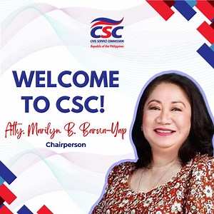 Welcome to CSC, 𝗖𝗵𝗮𝗶𝗿𝗽𝗲𝗿𝘀𝗼𝗻 𝗔𝘁𝘁𝘆. 𝗠𝗮𝗿𝗶𝗹𝘆𝗻 𝗕. 𝗕𝗮𝗿𝘂𝗮-𝗬𝗮𝗽! 🎉 | Philippine Civil Service Commission