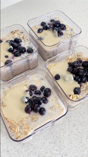 Blueberry muffin overnight oats #overnightoats #oats #breakfast #mealprep #easyrecipe #healthyrecipe