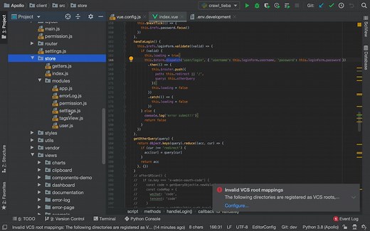 通过vue调用flask接口, 实现自己的登陆功能