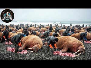 Unbelievable Walrus Hunt – American Fishermen Catch Millions of Walrus in Alaska | Walrus Hunting