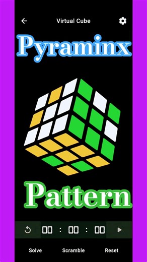 Making the pyraminx pattern on a 3x3x3 Rubik's cube on a cube solving app. #shortsfeed#3x3x3#pattern
