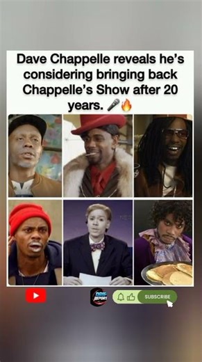 🎭📺Dave Chappelle says he's "considering" bringing back Chappelle's Show after 20 years. #FYP #Shorts