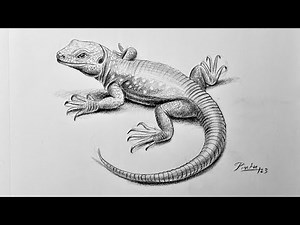 How to draw a lizard step by step