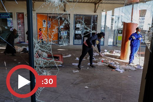 Dramatic video shows violence and looting in South Africa