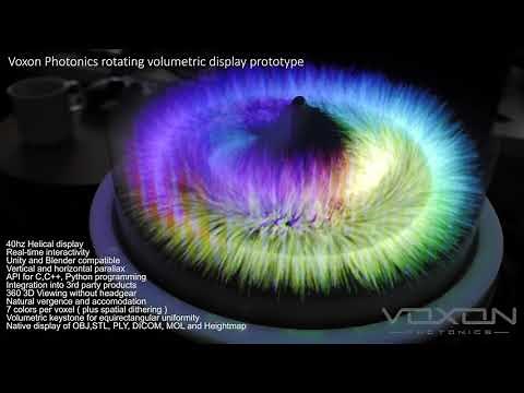 Voxon Photonics prototype rotating volumetric display.