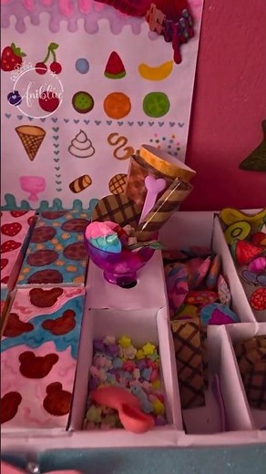 FAZENDO SORVETE NA MINHA SORVETERIA DE PAPELÃO! 🍦📦 #diy #satisfying #shorts #brinquedos #sorvete