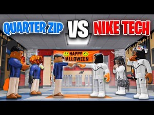 QUARTER ZIP VS NIKE TECH In Roblox Fight in A School