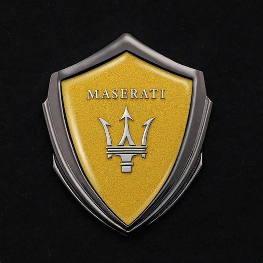 Maserati 3D Metal Shield Emblem Logo Domed Glossy Epoxy Resin Car Badge, Handmade Decal for Fender Door, Boot Window Custom Car Accessories - Etsy