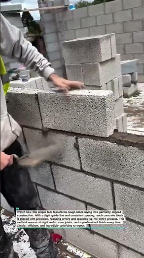Perfect Block Alignment Tool #construction #masonry #satisfyingbuilds