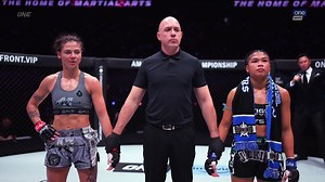 10K views · 217 reactions | "Payback time!" says Fil-Am Jackie Buntan to Amber Kitchen as she claims victory via unanimous decision in their 130-pound catchweight Muay Thai battle on #ONEFightNightV! | One Sports | Facebook
